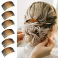 thumbnail image 5 of 6 Pieces Plastic Side Hair Twist Comb French Twist Comb Hair Clips with Teeth, DaKuan Curved Tortoise Shell Decorative Hair Combs (23 Teeth)（Brown）, 5 of 9