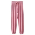 thumbnail image 3 of AUNVITO Women's Pajama Pants Loose Fit Elastic Waistband Cuffed Ankles Casual and Comfortable Style, 3 of 5