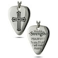 thumbnail image 3 of Women's Stainless Steel Guitar Pick Necklace-Psalm 101:1 by Shields of Strength, 3 of 4