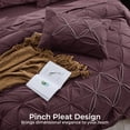 thumbnail image 3 of Flymme Twin Comforter Set with Sheets Dusty Plum , 5 Pieces Pintuck Bed in a Bag for Teens Adult Microfiber Pinch Pleat Complete Bedding Set for All Season, 3 of 9