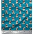 thumbnail image 1 of Soimoi Moss Georgette Fabric Pug Dog Printed Craft Fabric by The Yard 42 Inch Wide, 1 of 3