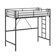 VINGLI Metal Loft Bed with Stairs and Flat Rung, Junior Loft Bed Twin