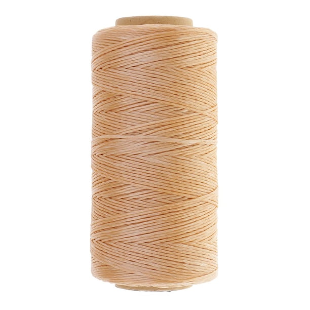 Hilo encerado redondo de 0,8 mm para la elaboración de pulseras y joyas de cuero, 240 yardas/rollo. Beige