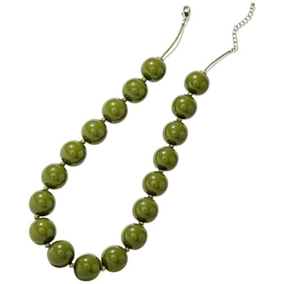 Chunky Beads Necklace Green 18mm for Women Gothic Choker Boho
