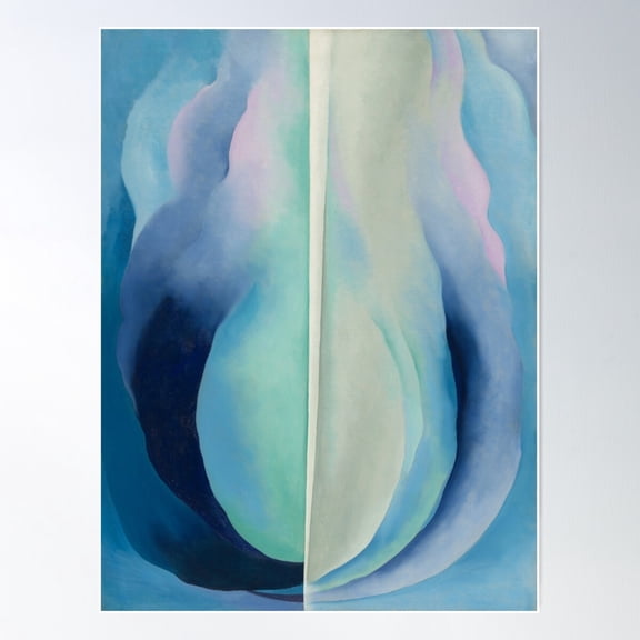 Georgia O'Keeffe Abstraction Blue Poster Wall Art, Modern Wall Decor For Living Room Bedroom, 8x12 UNFRAMED