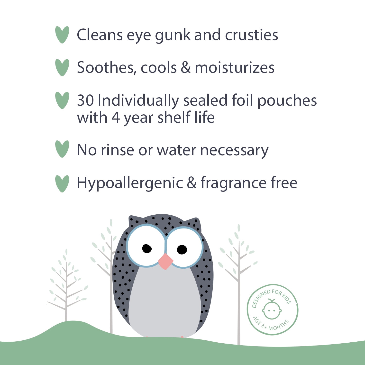 Natural Essentials Lil' Peepers Baby & Kids Eye Wipes, Eyelid & Eyelash Cleansing, Gentle Tear Duct & Eye Discharge Cleaner for Infants & Sensitive Eyes, Alcohol-Free, 2 Pack (60 Total Wipes)