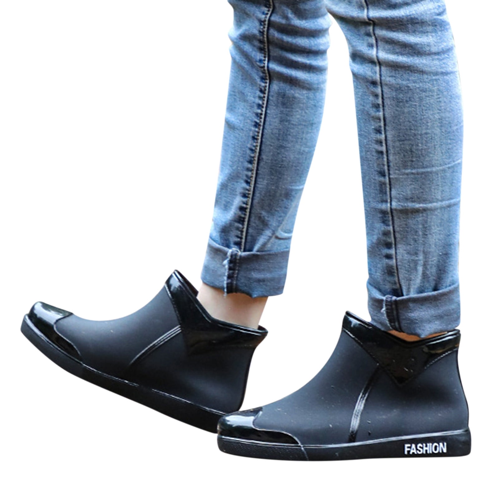 2025 Ladies Short Rain Boots Overshoes Rain Boots Waterproof Garden Shoes Non Dog Shoes Men Ladies Comfortable insole Lightweight Ankle Rain