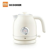 OCOOKER Retro Electric Kettle Stainless Steel Water Kettle with Watch Thermometer Display 1.7L 1800W