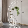 thumbnail image 4 of Luku Plant Stand, Indoor 5 Tier Hanging Flower Stands 2 Pack Half Moon Metal Storge Shelf for Terrace Garden Balcony, Living Room, Garden, Balcony, 4 of 6