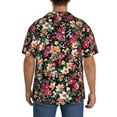 thumbnail image 3 of Wukai Many Kind Of Flowers Men's Casual Short-Sleeve Button Down Shirt,Cuban Shirts for Men,Mens Short Sleeve Dress Shirts-Large, 3 of 5
