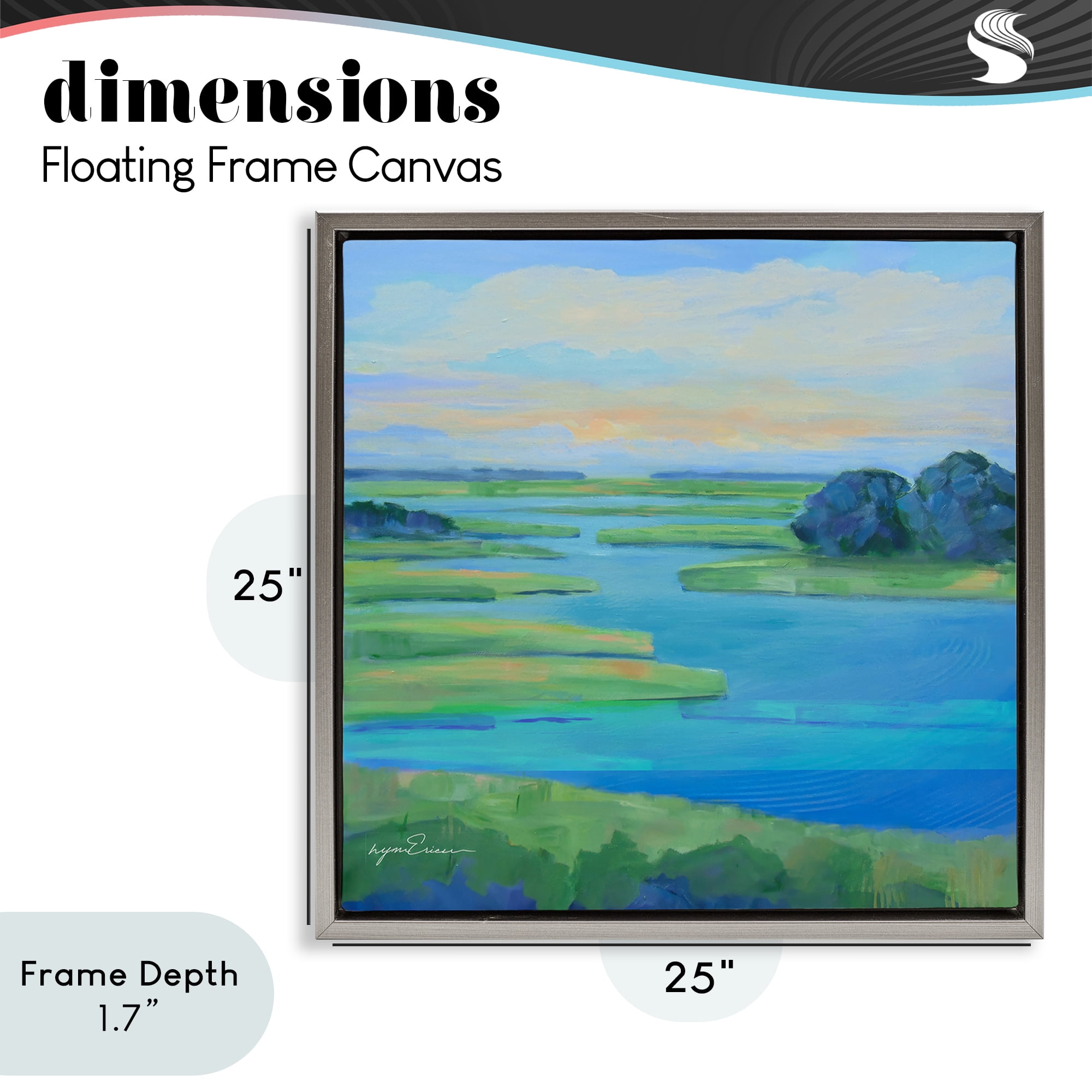 Stupell Industries Scenic Scarborough Marshes Gray Framed Floater Canvas Wall Art, design by Lynn Ericson Fine Art