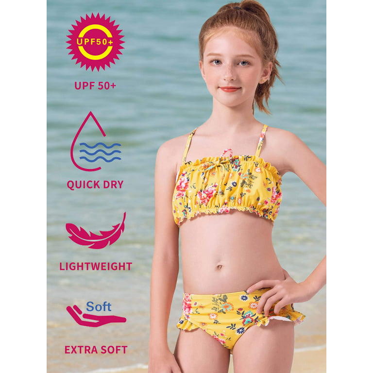 AS ROSE RICH Girls Bathing Suits 7-16 - Two Piece Swimsuits for Girls -  Summer Beach Sports Bikini for Kids UPF50+ : : Clothing, Shoes 