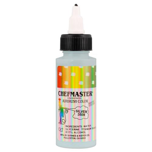 Chefmaster 2-Ounce Metallic Silver Airbrush Cake Decorating Food Color