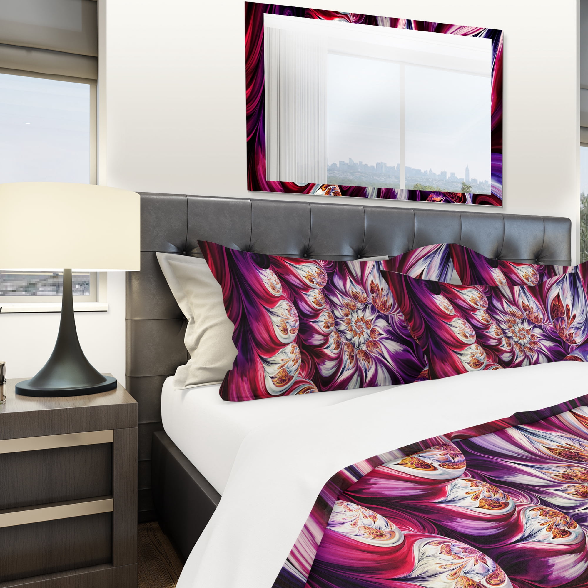 Designart 'Lavender Floral Pyramid' Modern & Contemporary Duvet Cover Set