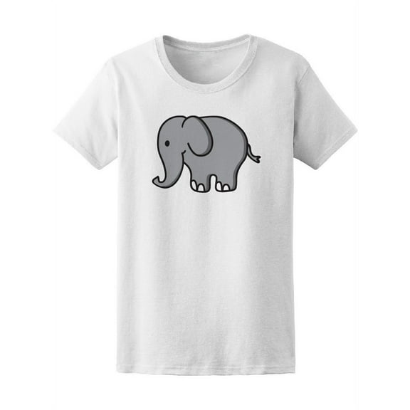 Little Cute Elephant Doodle T-Shirt Women -Image by Shutterstock, Female x-Large