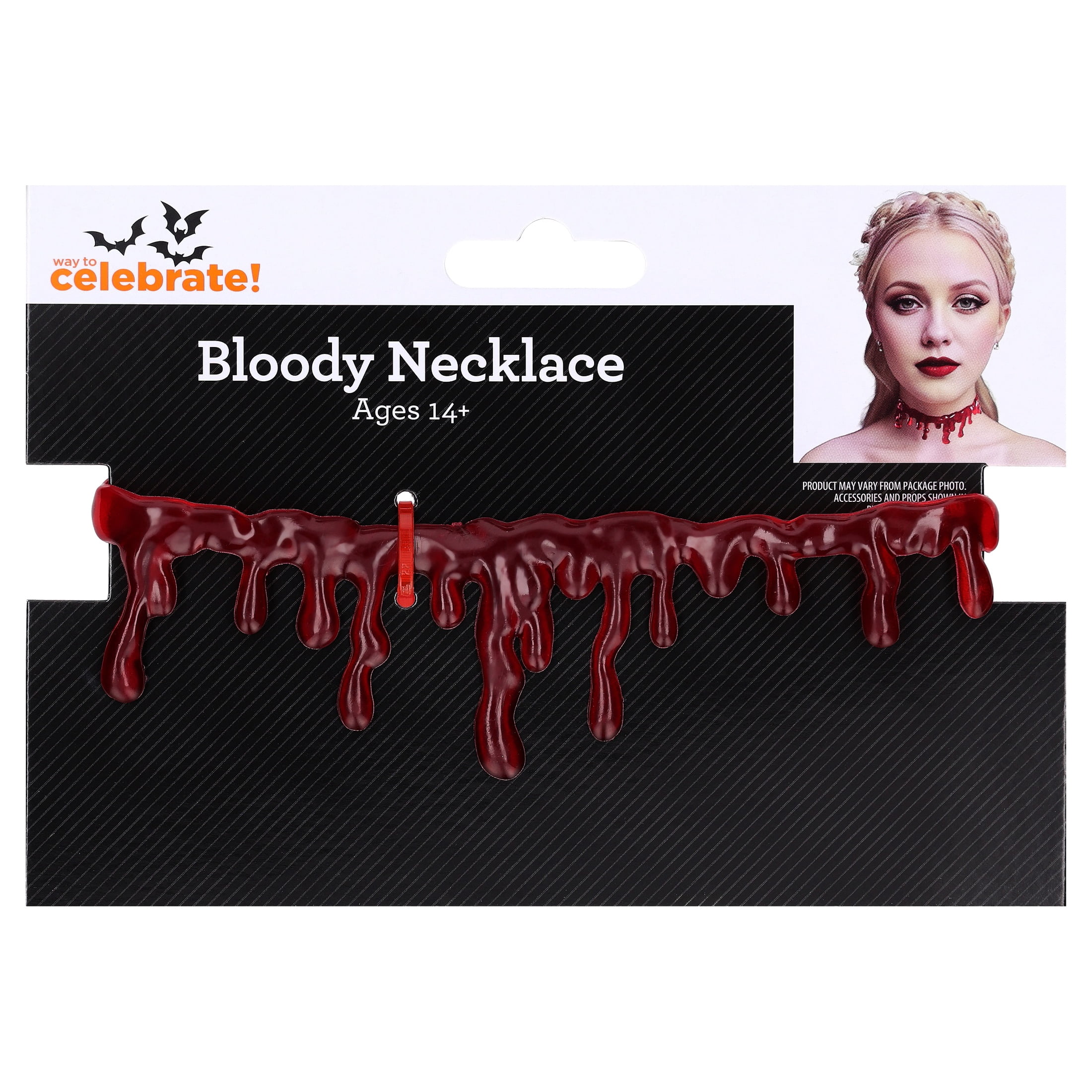 Bloody Necklace Costume Accessory for Adults, Red, Halloween by Way To Celebrate