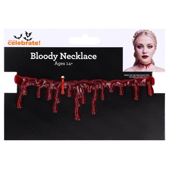 Bloody Necklace Costume Accessory for Adults, Red, Halloween by Way To Celebrate