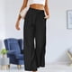 thumbnail image 4 of Pantalones De Pierna Ancha Pantalones de pierna ancha para mujer Moda Sólido Elegante Casual Lady Trajes Pantalones (Negro M) Kuymtek para Mujer Negro T 3EG, 4 of 6