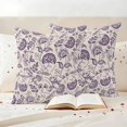 thumbnail image 3 of Purple Spring Floral Outdoor Waterproof Pillow Covers, Summer Botanical Farmhouse Decorative Square Throw Pillowcase Sofa Cushion Sham for Patio/Couch/Chair, 20"x20" 2 Pack, 3 of 8