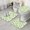 Green Highland Cow, variant on White Hyena Pattern Bathroom Rugs Sets 3 Piece,Toilet Cover Set,Absorbent Non Slip Bathroom Mats Sets with U-Shaped Contour Rug Toilet Rug Set