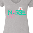 thumbnail image 4 of Inktastic Cute Nurse Stethoscope and Hat Women's V-Neck T-Shirt, 4 of 5