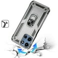 thumbnail image 3 of For Motorola Moto G 5G 2025 Hybrid Shockproof Durable 360 Degree Rotatable Ring Stand Holder Kickstand Fit Magnetic Car Mount Cover, XPM Phone Case [Silver], 3 of 11