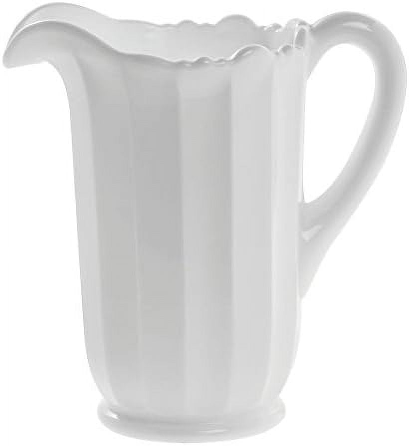 Mosser Glass Hand Pressed Pitcher with Custom Molded Lid 40 Oz Milk White
