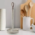 thumbnail image 3 of Wooden paper towel Holder-Easy One-Handed Tear Kitchen Dispenser with Weighted Base for Standard Paper Towel Rolls, white shade finish, 3 of 4