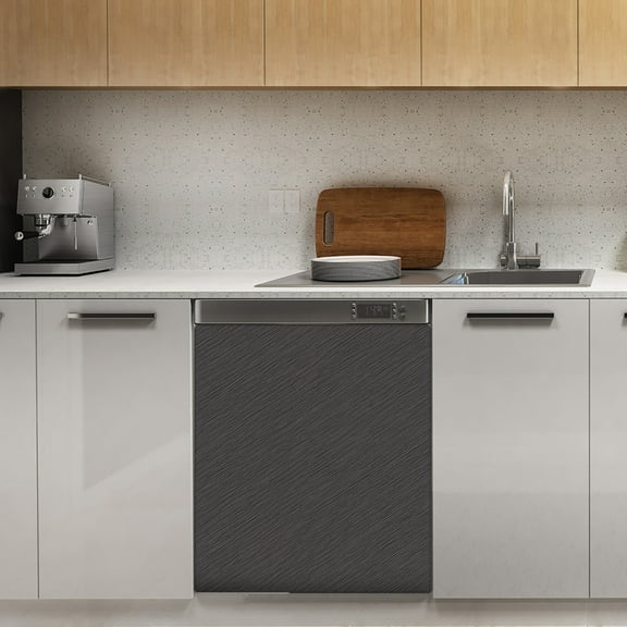 Dark gray textured fabric Dishwasher Magnet Cover Decorative Sticker for Home Cabinet Kitchen 23" x26"