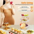 thumbnail image 6 of 3 Tier Fruit Bowl with Bamboo Wood Stand Tabletop Dessert Snack Serving Tray Display Plate, 6 of 24