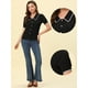 thumbnail image 2 of Blusa de Chifón Allegra K con Botones de manga corta y cuello Peter Pan Negro M, 2 of 4