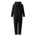 thumbnail image 5 of jobturf Girls Pajama Onesies Fuzzy Fleece Long Sleeve Hooded Rompers Casual Kids Full Zip up One Piece Cute Sleepwear 5-15 Years, 5 of 5