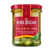 King Oscar Yellowfin Tuna, Extra Virgin Olive Oil, Jalapeno Peppers, 6.7 oz (190 g)