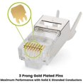 thumbnail image 4 of 20 Pcs Cat6/6A RJ45 Pass Through Modular Plugs, Shielded (STP) External Ground Connector,EZ Crimp, 4 of 5