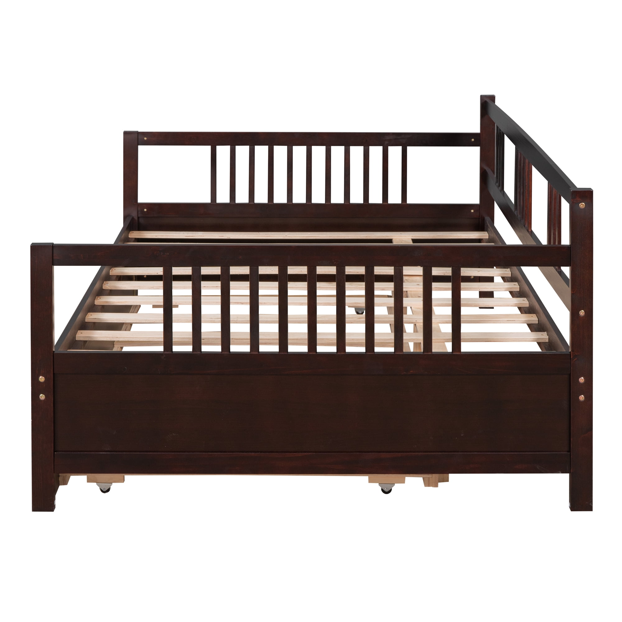 Sailvan Full Size Daybed Wood Bed with Twin Size Trundle