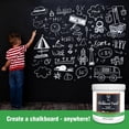 thumbnail image 4 of Chalkboard paint, Black Matte, Acrylic Material, Non-toxic, 255g/9oz Cover 35 sp.ft, Suitable for Wood, Metal, Glass, Wall, Gypsum Board, Signs, Frames or any Surface, Interior/Exterior ﻿, 4 of 9