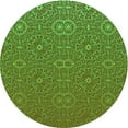 thumbnail image 1 of Ahgly Tapis Rond Lavable en Machine Intérieur Transitionnel Vert, 7 Pieds Rond, 1 of 7