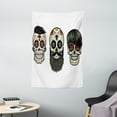 thumbnail image 1 of Day Of The Dead Decor Tapestry, Skull Human Heads with Happy Faces Floral and Geometric Shaped Eyes , Wall Hanging for Bedroom Living Room Dorm Decor, 40W X 60L Inches, Multicolor, by Ambesonne, 1 of 2