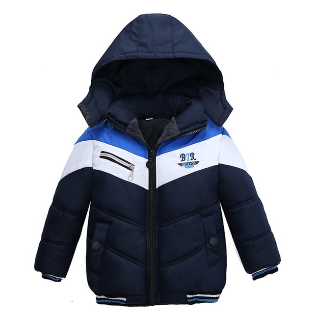 Niños Abrigo De Invierno Niños Niñas Bebé Chaqueta A Rayas Cremallera Con Capucha A Prueba De Viento Prendas De Abrigo Odeerbi LM103-3159