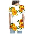 thumbnail image 4 of Vivianyo HD Women Top Clothes Plus Size Women's Crew-Neck Short Sleeve Print Tops Hide Belly Tunic Shirts Dressy Casual Flowy Blouse Flash Picks Yellow, 4 of 6