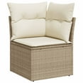 thumbnail image 3 of vidaXL Garden Sofa Set Beige PE rattan, powder-coated steel, tempered glass, 3 of 10