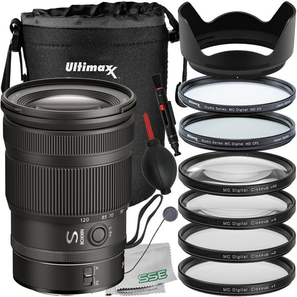 Ultimaxx Essential Nikon Z 24-120mm f/4 S Lens Bundle - Includes: Water-Resistant Lens Pouch, 4PC Macro Close-Up Filter Kit, Protective UV Filter & More (15pc Bundle)