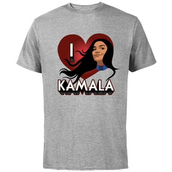 Marvel Studios Ms. Marvel I Heart Kamala - Short Sleeve Cotton T-Shirt for Adults - Customized-Athletic Heather