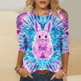 thumbnail image 5 of Womens Easter Shirt Plus Size Tshirts Graphic Tee Cute Bunny Printed Short Sleeve Crewneck Holiday Tops (L, Blue|Tie-dye), 5 of 5