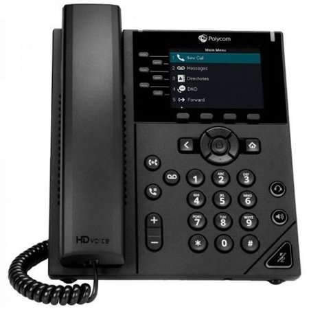 Polycom 2200-48830-001 VVX 350 6-Line Desktop Business IP Phone with Dual 10  100 & 1000 Ethernet Ports
