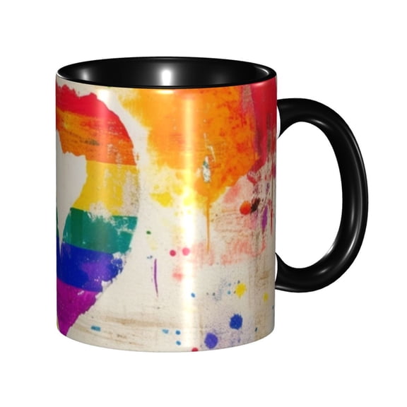 Pride Heart Coffee Mug Fun Custom Ceramic Mugs 11oz Black
