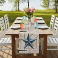 thumbnail image 4 of Table Runners 70 Inches Long Dress Scarves, Texas Star Vintage Farmhouse Coffee/Dining/Kitchen Table Decor, Holiday Table Runner, Navy Blue Retro Berry Wooden 13x70 Inch, 4 of 9