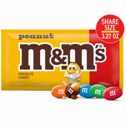 Pack of 2 - M&M'S Peanut Chocolate Football Candy Share Size Pack 3.27 oz Packaging May Vary