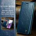 thumbnail image 2 of Leather Case for Samsung Galaxy S20FE Card Slot Folio Flip Wallet Case for Samsung Galaxy S20FE Premium PU Magnetic Kickstand Cover Soft TPU Inner Case Blue, 2 of 14