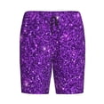 thumbnail image 3 of Picia Purple Glitter Pajama Shorts for Men, Men's Pajama Bottoms, Sleepwear,Short Pajama Pants-Large, 3 of 9